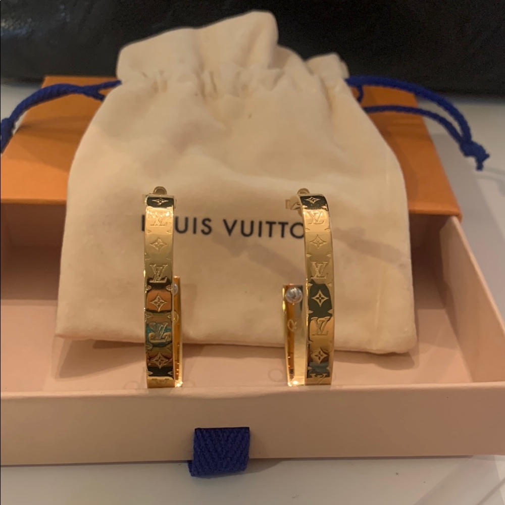 Louis Vuitton Gold Monogram Earrings